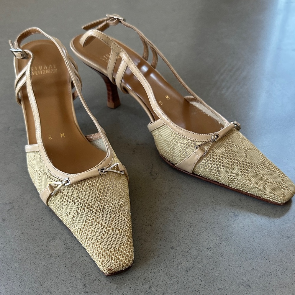 Stuart Weitzman Hampton Mesh Slingback 8M NIB